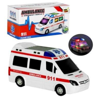 Imagem de Carro Infantil Brinquedo de Ambulância Com Sirene Bate Volta Luz E Som
