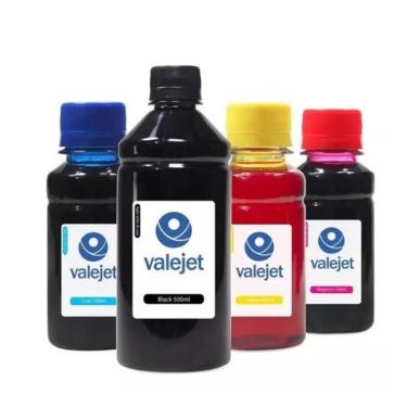 Imagem de Kit 4 Tintas Para Epson L121 Black 500ml Coloridas 100ml Valejet