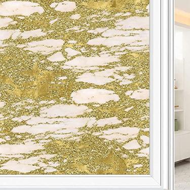 Imagem de Película de janela de privacidade de mármore, textura de estilo mármore, filme de vidro para sala de estar e escritório em casa, L90 x C 190 cm