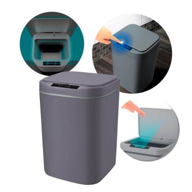 Imagem de Lixeira Automática com Sensor Inteligente 16 Litros Cinza