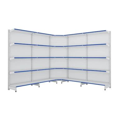 Imagem de Gôndola FLEX Parede 1,70m Altura x 4,00m Comprimento 1 Canto 2 Inicias 2 Continuações Amapá