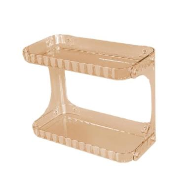 Imagem de ＫＬＫＣＭＳ Organizador de cosméticos, suporte para perfumes, 2 camadas, copos e canecas, escorredor, bandejas para maquiagem, para casa, quarto