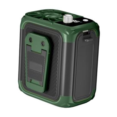 Imagem de Fenteer Ventilador de refrigeração pessoal com display LED, ajustável, para pendurar na cintura e pescoço, com 150 velocidades, para viagens, esportes e, Verde