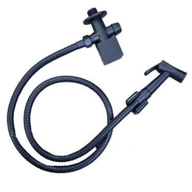 Imagem de Ducha higienica c/ derivacao c90 black matte jed banheiro preto fosco 