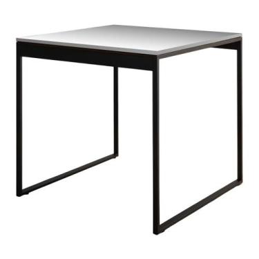 Imagem de Mesa de Jantar MDF Quadrada Industrial com Pé de Ferro Comporta até 4 
