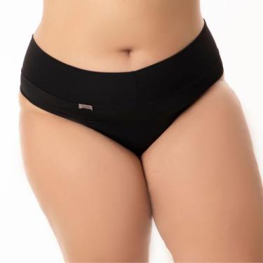 Imagem de Kit 3 Calcinhas Plus Size Cós Alto Fio Duplo. - Sugestiva Modas, Preto