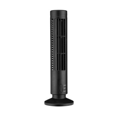 Imagem de Fan sem lâmina Mini Torre de Desktop Tower Fã elétrico para Estudo Office Dorm Material Abs Material 33cm Altura 5V DC Power (Preto)