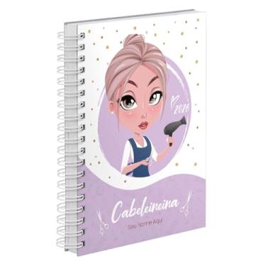 Imagem de Agenda Comercial 2026 Personalizada Capa Dura Cabeleireira Cherry Cores (Lilás)