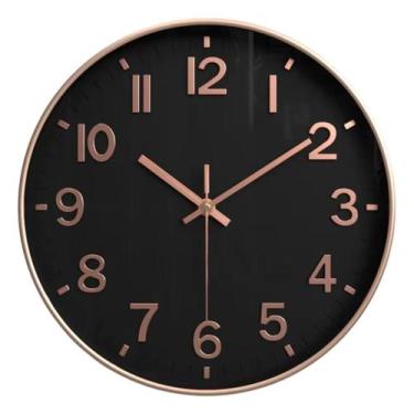Imagem de Relógio de Parede Silencioso 30cm Moderno Minimalista Com Números Gran