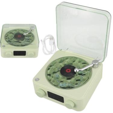 Imagem de Caixa de Som Vitrola Toca Disco Bluetooth Cartao Tf Usb Portatil Recar