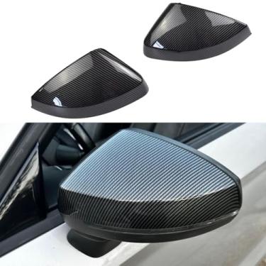 Imagem de Yoegerery Capas de espelho retrovisor de carro capa capa de espelho lateral da porta compatível com Audi A3 S3 8V RS3 (padrão de fibra de carbono)