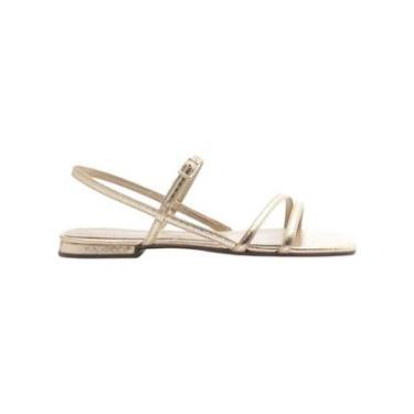 Imagem de Sandalia Rasteira Feminina Anacapri Tiras Finas Dourado-Feminino