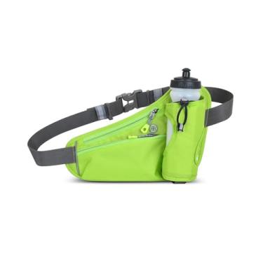 Imagem de Bolsa de cintura para esportes ao ar livre, cinto de hidratação com suporte para garrafa de água, bolsa de telefone para corrida à prova d'água, Verde, One Size