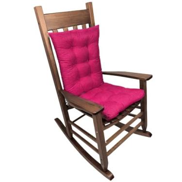 Imagem de Gfgift Conjunto de almofadas de cadeira de balanço, almofadas de cadeira de pátio, almofadas de cadeira tufadas para móveis de balancim, almofadas de assento interno com laços (vinho)