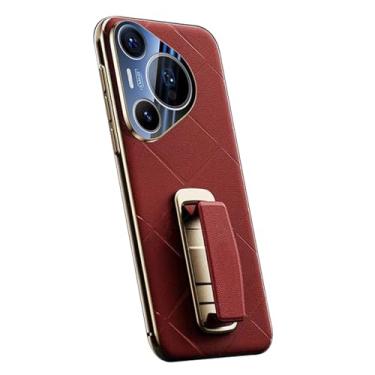 Imagem de HAOMRIYL Capa galvanizada para Huawei Pura 80 Ultra/80 Pro+/80 pro, capa ultrafina de couro à prova de choque, vermelha, 80 ultra