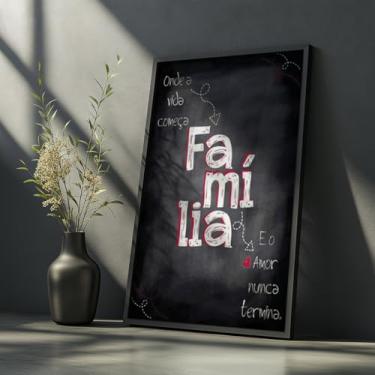 Imagem de Quadro Decorativo Família Amor Com Moldura Frases Família Amor Inspiração Lousa Infantil Aconchego Sala Quarto Decoração Lar Presentes Criativos