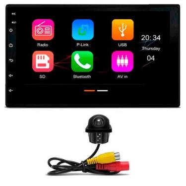 Imagem de Central Multimídia 7 Polegadas JR8 + Mini Câmera de Ré Automotiva Colo