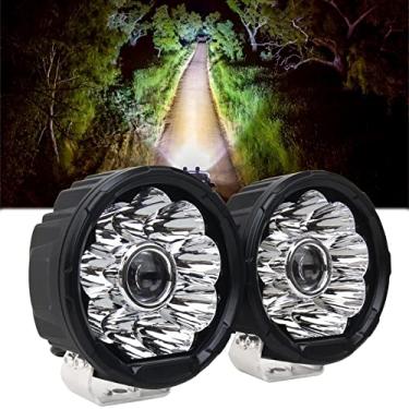 Imagem de Chelhead Luzes redondas off-road com olho de diabo âmbar, feixe de luz de LED de 5,6 polegadas 6500 K compatível com UTV Trucks SUV RV