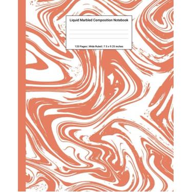 Imagem de Liquid Marbled Composition Notebook: Pumpkin Liquid Marble Wide Ruled Paper Subject Book (School Essentials)