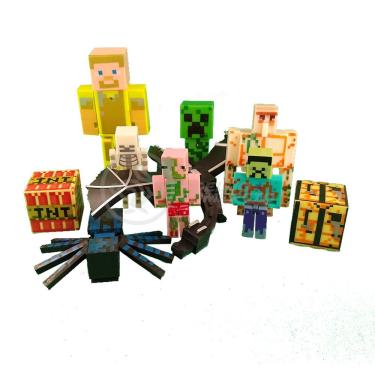 Imagem de Kit Minecraft Dragão 3 Bonecos 1 Creeper 1 Aranha Azul