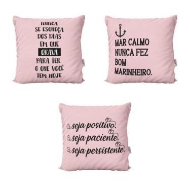 Imagem de Almofadas Rosa Frases Nunca Se Esqueça Sofá 40X40 - Novadecora