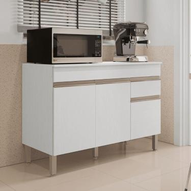 Imagem de Balcao 3 Portas C/ Gaveteiro 1,20 Linea C/ Tampo Supremo