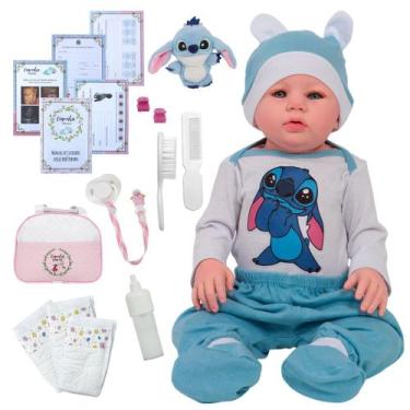 Imagem de Boneca Reborn Bebê Realista Abigail Com Itens Pode Banho - Cegonha Reb