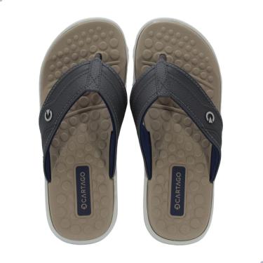 Imagem de Chinelo Masculino Cartago Veneto III Branco Cinza e Bege