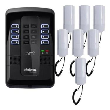 Imagem de Kit Porteiro Coletivo Collective 8, 7 Interfones Intelbras, Preto, 127
