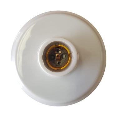 Imagem de Plafonier De Plástico Branco E Bocal E27 Porcelana - Foxlux