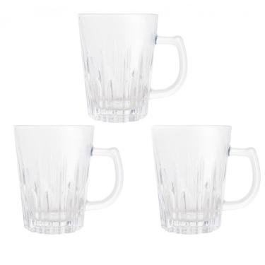 Imagem de Conjunto De Xícaras Canecas 3 Peças 170ml Vidro - Lyor