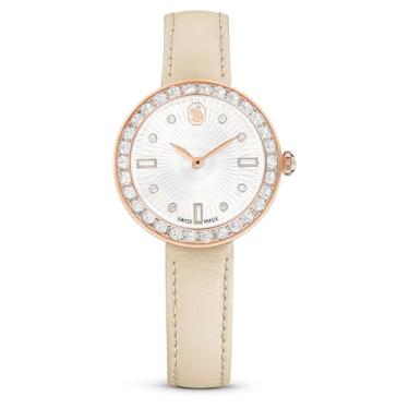 Imagem de Swarovski Certa Watch, feito na Suíça, pulseira de couro, rosa, acabamento em tom de ouro rosa, rosa