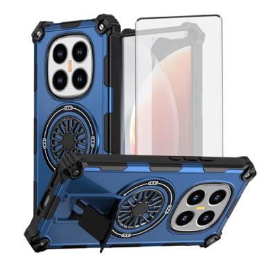 Imagem de Asuwish Capa de celular para Xiaomi Redmi Note 14 Pro 5G/14Pro 4G/Note14 Pro Plus/Poco X7 com protetor de tela de vidro temperado e suporte magnético, acessórios de célula protetora 14Pro+ Pro + Azul