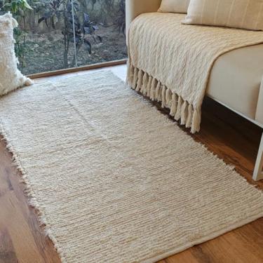 Imagem de Casa Coeva - Tapete Artesanal Algodão Beira Cama Versatto Nude Cru 80 x 150