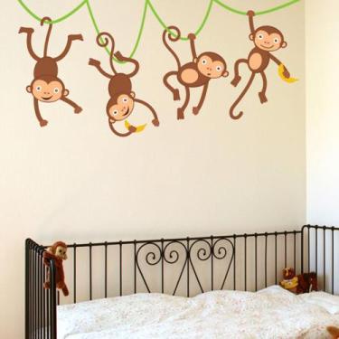 Imagem de Adesivo de Parede - Macaquinhos - 216inm - Allodi