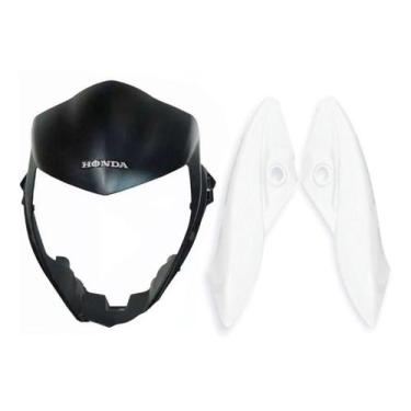 Imagem de Carenagem Do Farol Cb300 + Bananinhas Laterais Branca - Plasmoto