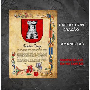 Imagem de Brasão da família Braga ( no cartaz tamanho A3 ) - @meu.brasao