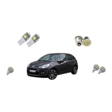 Imagem de Kit Lampadas Led C3 2009/2012 + Teto Placa Ré Farolete Pingo - Techone