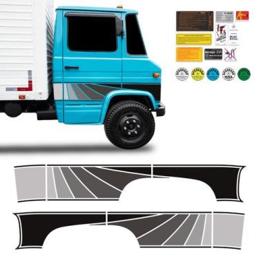 Imagem de Faixa Caminhão Mb 608 Mercedes Benz Adesivo Lateral Grafite - SPORTINO