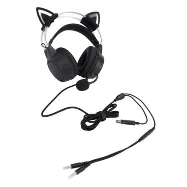 Imagem de Tomvorks Fone de Ouvido Com Fio de Orelha de Gato Rgb Com Microfone, Qualidade de Som Rica, Leve, para PC, Laptop, um, Nova Série X S, Interruptor e Tablets Com Tomada de Som de 3,5 Mm e