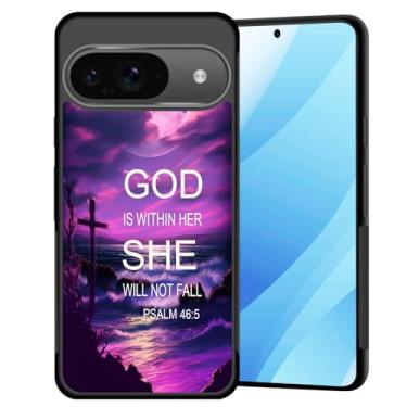 Imagem de BFUKVOU Capa para Google Pixel 10/10 Pro de 6,3 polegadas 2025, capa protetora à prova de choque de policarbonato rígido + TPU macio, antiderrapante, ultrafina, versículos bíblicos, salmo 46:5, praia