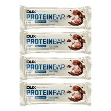 Imagem de Kit 4 Barra de Proteína Dux Proteinbar Chocolate e Avelã 20g Proteína 
