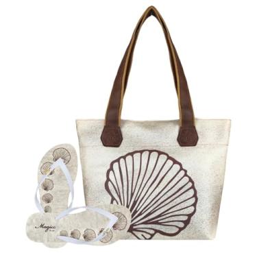 Imagem de Bolsa Feminina Praia Com Alto Relevo 3D Chinelo Slim Palha Magicc BCH-245 (Multicolorido, 35/36)