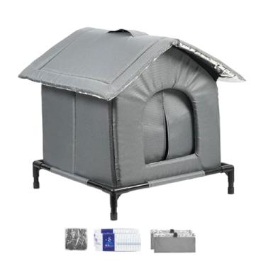 Imagem de Bothyi Casa de resfriamento elevada para gatos, condomínio para animais de estimação, multifuncional, à prova de intempéries, casa para gatos de rua, cama de, M