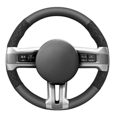Imagem de MEWANT Capa para volante Ford Mustang costurada à mão para Ford Mustang 2010-2014 Acessórios de volante para Ford Mustang 2010-2014