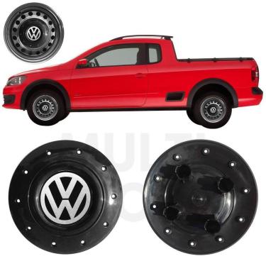 Imagem de 1X Calota Centro Roda Ferro Aro 14 Vw Saveiro G5 G6 G7 Preto