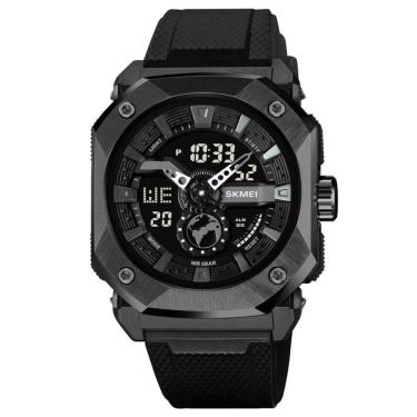 Imagem de Relógio Esportivo Luz Led Masculino Cronômetro Impermeável Multifuncional Preto