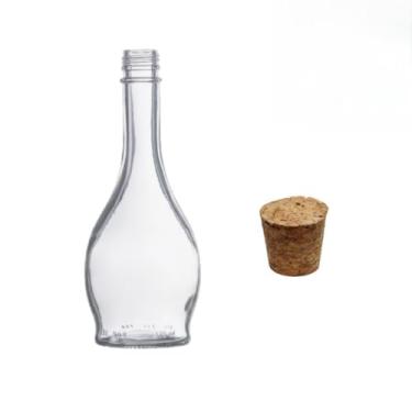 Imagem de Garrafa de vidro Florença 375 ml com rolha de cortiça e lacre