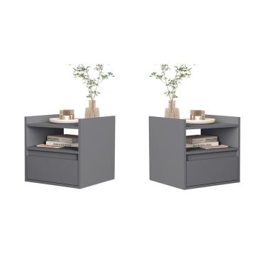 Imagem de Kit 2 Mesas Cabeceira Suspensa Porta Medina Plus Cores