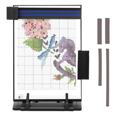 Imagem de DJAPWPX Suporte de padrão de tricô com 4 ímãs de substituição ajustável, suporte prático para documentos de mesa para leitura de cartas, recibos, folhas de música